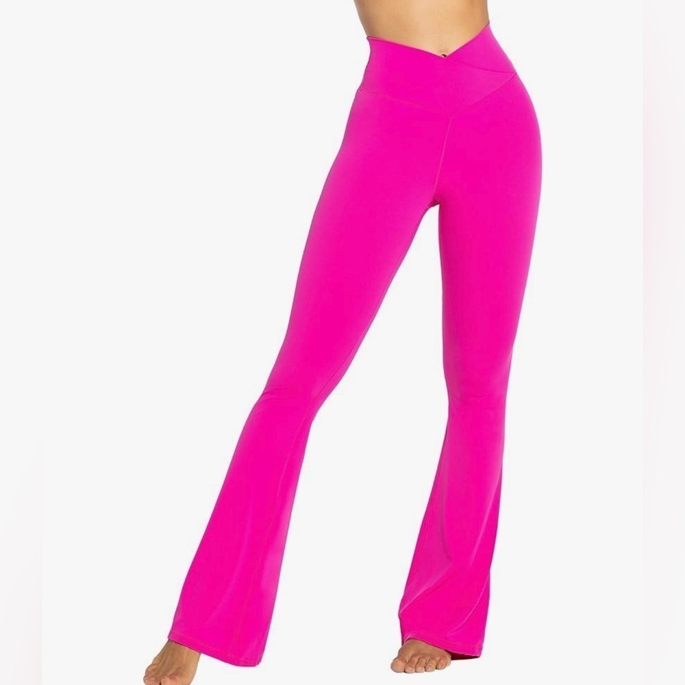 NWOT Sunzel Flare Leggings Crossover Yoga Pants Tummy Control High-Waisted ~ XL